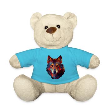 Wölfe Silhouette Naturschutz Tierschutz Wolf - Teddy - Atollblau - Vorne