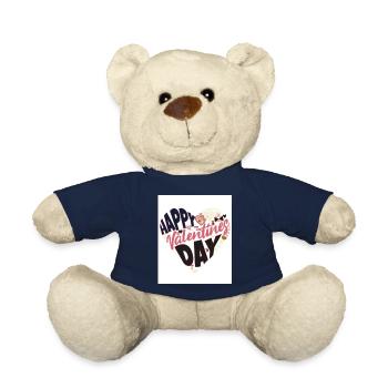 Happy valentines day - Teddy Bear - french navy - Front
