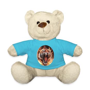 Tiger on fire - Nounours - bleu outremer - Devant