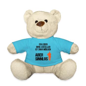 Postbote Zusteller Spruch Briefträger Geschenk - Teddy - Atollblau - Vorne