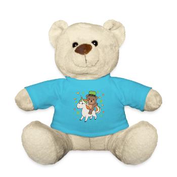 Ours avec licorne Saint-Patrick Irlande Chance - Nounours - bleu outremer - Devant