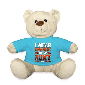 Ich trage Orange für meine Tante Multiple Sklerose - Teddy - Atollblau - Vorne