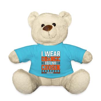 Ich trage Orange für meinen Cousin Multiple Sklerose - Teddy - Atollblau - Vorne