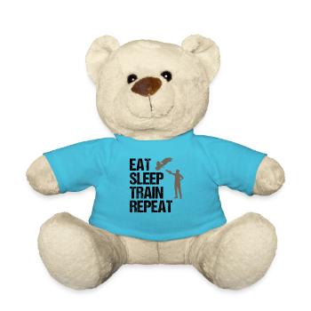 Falkner Mit Greifvogel Spruch Falknerei Geschenk - Teddy - Atollblau - Vorne