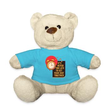 Positive Inspiration Men Women Clock Of Life - Teddy Bear - atoll blue - Front