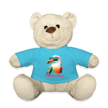 Amsterdam Niederlande Urlaub Möwe mit Sonnenbrille - Teddy - Atollblau - Vorne