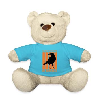 Blackbird Grackle Bird Design for Birdwatchers - Teddy Bear - atoll blue - Front