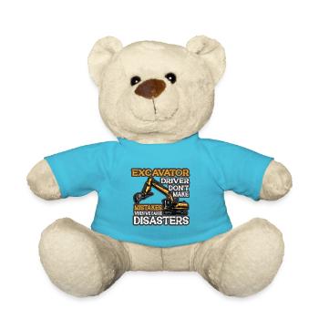 Lustiger Bagger Spruch für Baggerfahrer - Teddy - Atollblau - Vorne