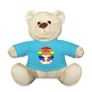Tiger colorful rainbow for kids cute tiger - Teddy Bear - atoll blue - Front