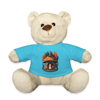 Mushroom Cottage Squirrel - Teddy Bear - atoll blue - Front