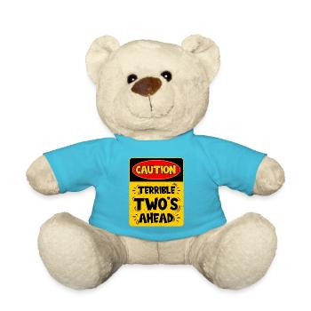 Caution: Terrible two on the way - Teddy Bear - atoll blue - Front