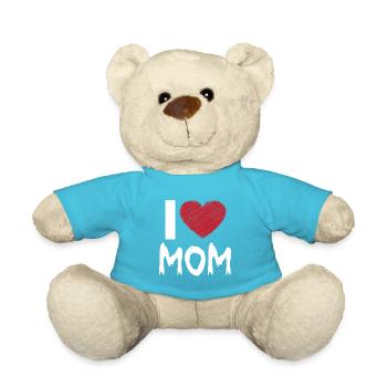 Ich liebe Mama - Teddy - Atollblau - Vorne