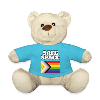 LGBTQ-Safe-Space-inklusive Pride-Flagge - Teddy - Atollblau - Vorne