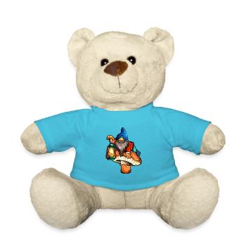 Garden gnome on fungus - Teddy Bear - atoll blue - Front