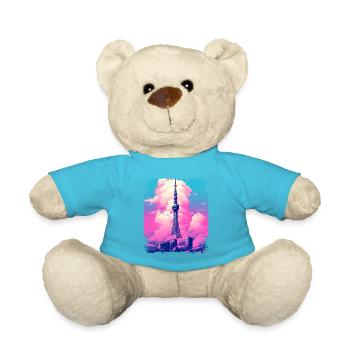 Ästhetischer Tokyo Skytree Vaporwave Japanischer Anblick - Teddy - Atollblau - Vorne