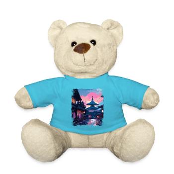 Japanische Alpen Vaporwave Japan Takayama Village - Teddy - Atollblau - Vorne