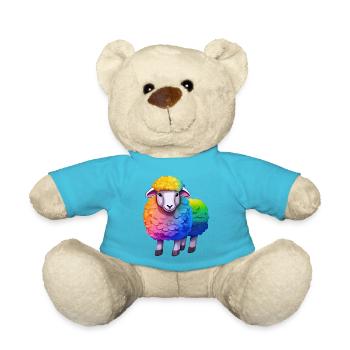 Sheep in Rainbow Coat-LGBT Pride - Teddy Bear - atoll blue - Front