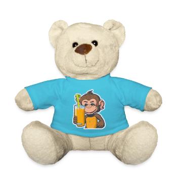 Affe Schimpanse Ape Monkey Comic Cartoon - Teddy - Atollblau - Vorne