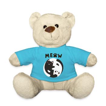 Miaou chats Ying et Yang - Amateurs de chats - Nounours - bleu outremer - Devant