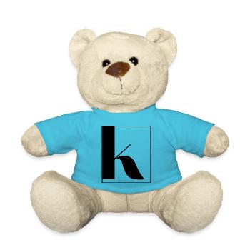 Letter alphabet k - Teddy Bear - atoll blue - Front