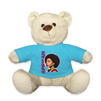 Femme noire avec lettrage américain - Nounours - bleu outremer - Devant