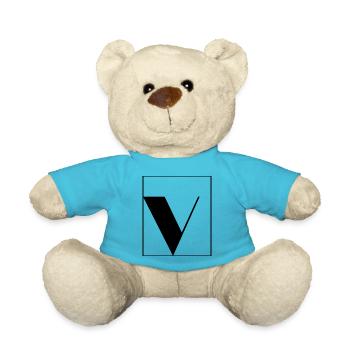 Lettre alphabet v - Nounours - bleu outremer - Devant
