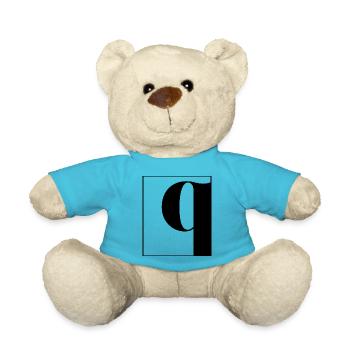 Buchstabenalphabet q - Teddy - Atollblau - Vorne
