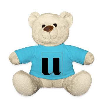 Lettre alphabet u - Nounours - bleu outremer - Devant