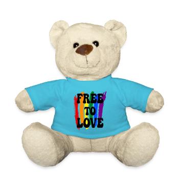 Free To Love LGBTQ Pride - Teddy Bear - atoll blue - Front