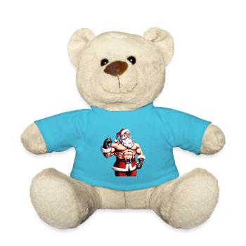 Père Noël l’homme fort: tenue de culturiste de Noël - Nounours - bleu outremer - Devant