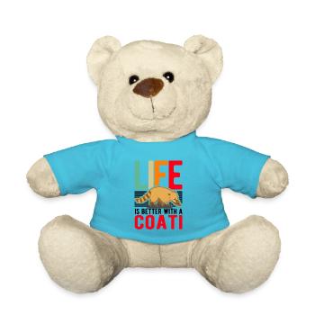 Life is better with a coati - Teddy Bear - atoll blue - Front