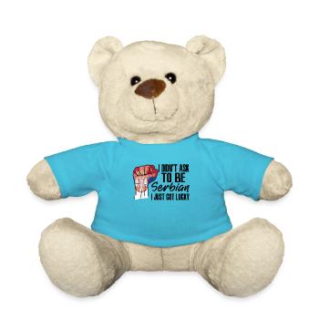 Fierté serbe Drapeau serbe cultivé - Nounours - bleu outremer - Devant