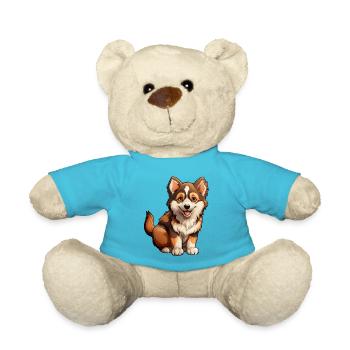Little brown husky - Teddy Bear - atoll blue - Front