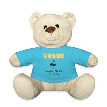 Marraine et moi amour et bêtises pour la vie - Nounours - bleu outremer - Devant