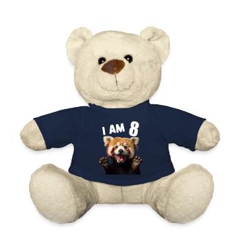 8 Jahre Kleiner Roter Panda Pandas 8. Geburtstag - Teddy - French Navy - Vorne