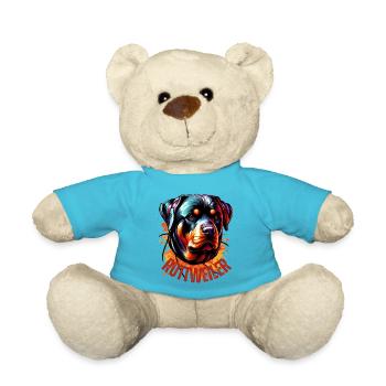 Rottweiler Graffiti Braun - Teddy - Atollblau - Vorne
