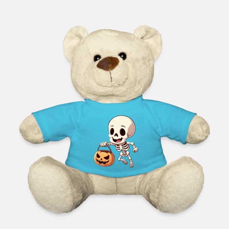 Halloween Fröhliches Skelett - Teddy - Atollblau