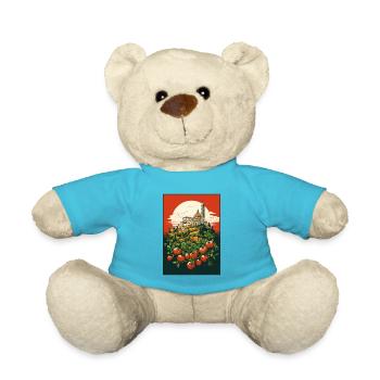 Rome, Vatican, Pisa, Naples, Italy and Tomatoes - Teddy Bear - atoll blue - Front