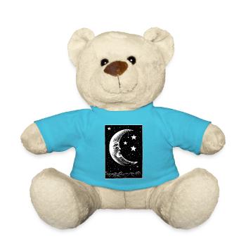 Mond und Sterne - Teddy - Atollblau - Vorne