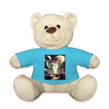 Japan Outer Space - Teddy Bear - atoll blue - Front