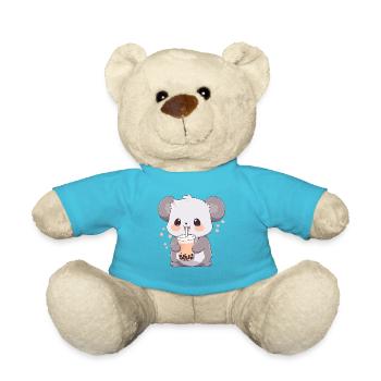 Kawaii Koala trinkt Boba Bubble Tea Chibi - Teddy - Atollblau - Vorne