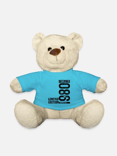 Dezember 1980 Geschenk zum Jahrestag. Dezember 1980. - Teddy - Atollblau