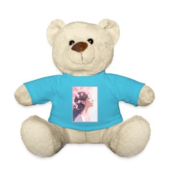 Vintage Japanisch Ästhetik Otaku Anime Girl - Teddy - Atollblau - Vorne