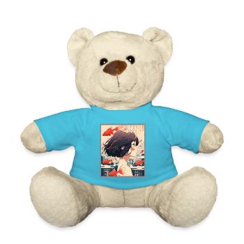 Vintage Japanisch Ästhetik Otaku Anime Girl - Teddy - Atollblau - Vorne