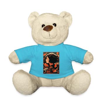 Vintage Japanisch Ästhetik Otaku Anime Girl - Teddy - Atollblau - Vorne