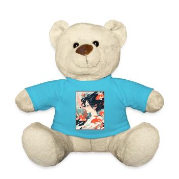 Vintage Japanisch Ästhetik Otaku Anime Girl - Teddy - Atollblau - Vorne