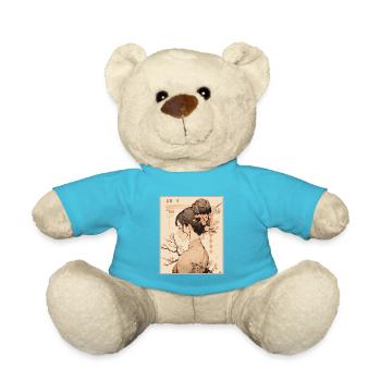 Vintage Japanisch Ästhetik Otaku Anime Girl - Teddy - Atollblau - Vorne