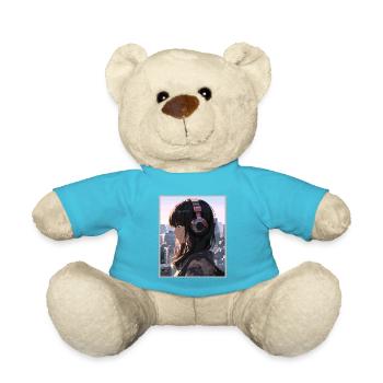 Vintage Japanisch Ästhetik Otaku Anime Girl - Teddy - Atollblau - Vorne