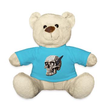 Literarische Überlieferung Totenkopf T-Shirt Englisch Lehrer's Classic - Teddy - Atollblau - Vorne