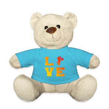 Women's Dirt Bike Dirt Bike Motocross Dirt Biker - Teddy Bear - atoll blue - Front